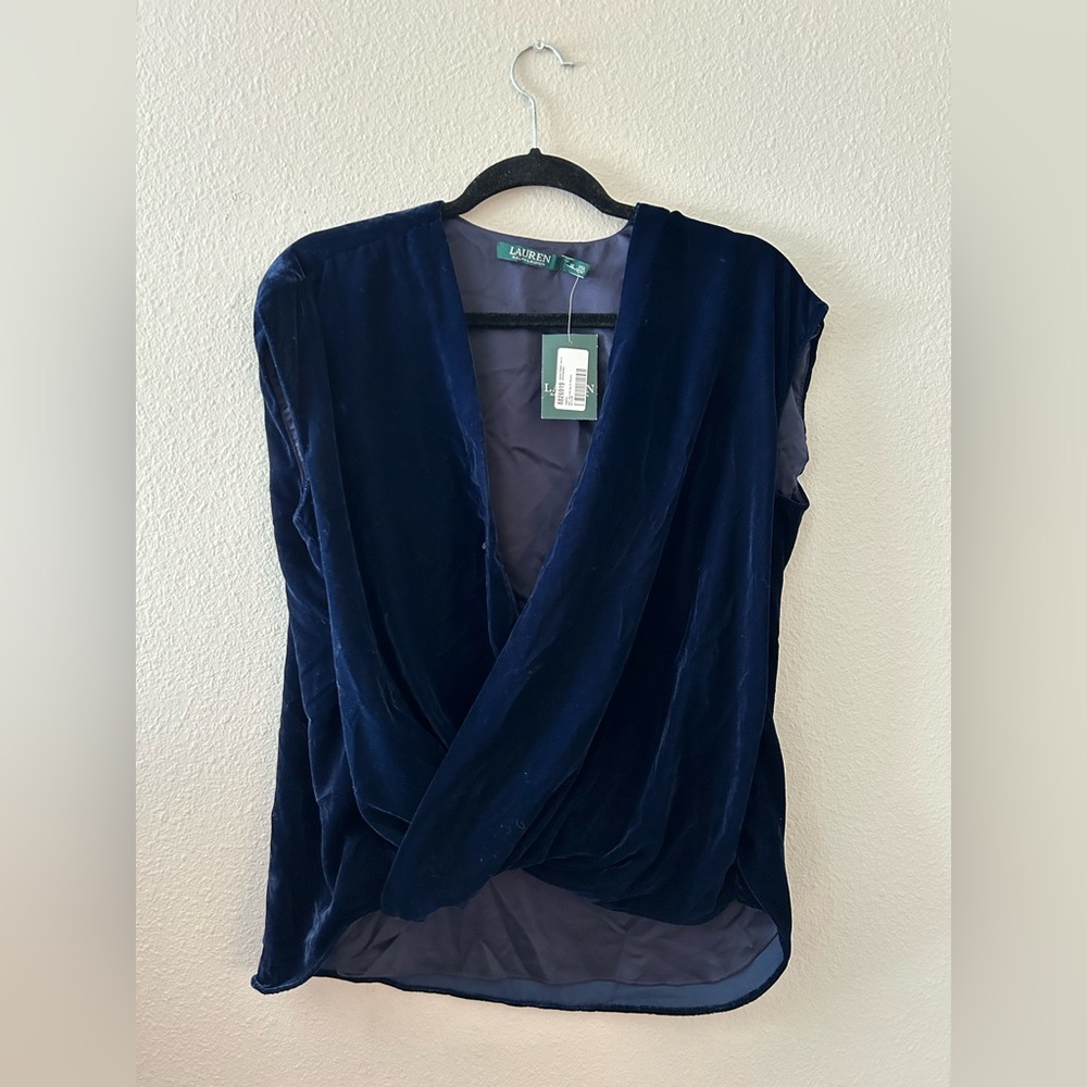 Lauren POLO Velvet Blue Blouse
